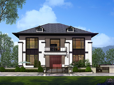 漂亮的兩層中式鄉村小別墅設計圖紙 造價30萬