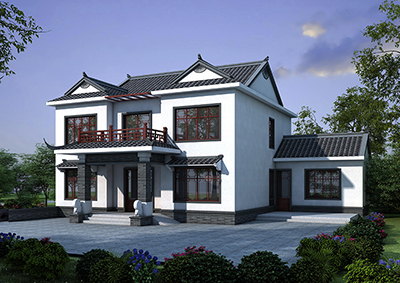 新中式二層別墅設計圖紙  獨棟小別墅