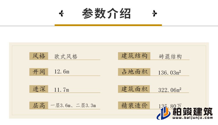 歐式風格豪華自建房B1001-簡歐風格