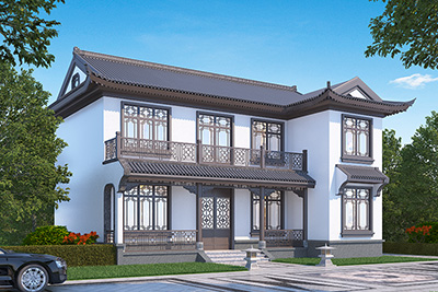 二層新中式古典風格別墅設計圖